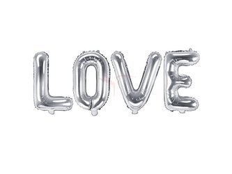 Balon foliowy - Love - Literki - Srebrny - 140 x 35 cm