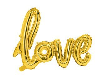 Balon foliowy - Love - Złoty - 73 x 59 cm