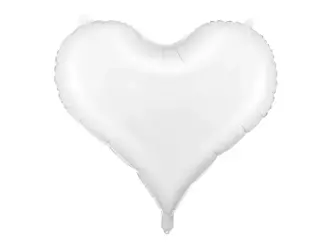 Balon foliowy Serce - 75x64,5 cm - biały