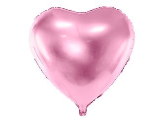 Balon foliowy - Serce - Jasny róż - 45 cm