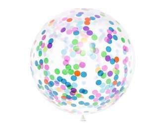 Balon lateksowy - Okrągły - Kolorowe Konfetti - 1 metr