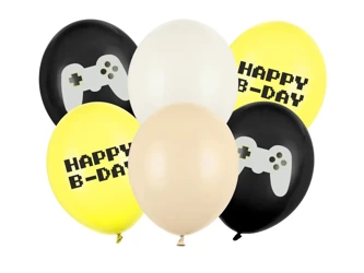 Balony 30 cm, Happy B-day, mix