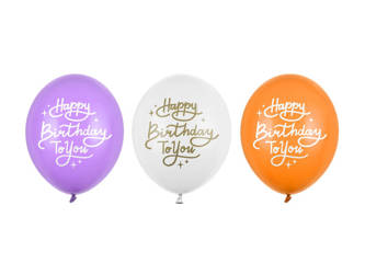 Balony 30 cm - Happy Birthday To You - Mix - 50 szt