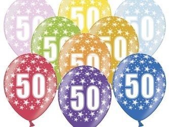 Balony Strong 30cm - 50th Birthday - Metallic Mix - 50 sztuk