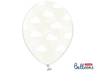 Balony Strong 30cm - Chmurki - Crystal Clear - 50 sztuk