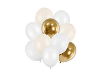 Balony lateksowe 30cm - Białe - Mix - 10 sztuk
