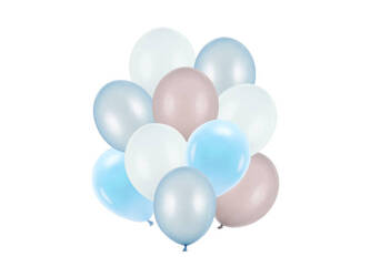 Balony lateksowe 30cm - Niebieskie - Mix - 10 sztuk