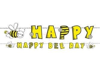 Baner imprezowy - Pszczółka - Happy Bee Day - 16,1 x 153 cm