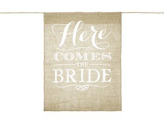Baner jutowy - Here Comes The Bride - 41 x 51 cm
