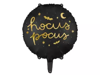 Czarny balon foliowy Hocus Pocus - 45 cm - Halloween