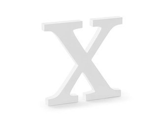 Drewniana litera X - Biały - 19,5 x 19 cm