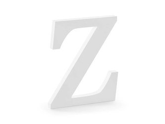 Drewniana litera Z - Biały - 17 x 20 cm