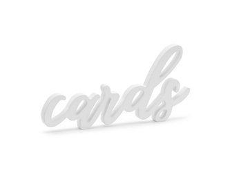 Drewniany napis - Cards - Bielony - 20 x 10 cm