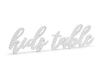 Drewniany napis - Kids Table - Bielony - 38 x 10 cm