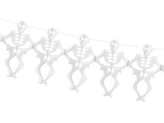 Girlanda bibułowa - Szkielety - Białe - 300cm