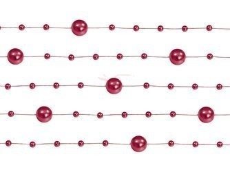 Girlanda perłowa - Czerwona - 1.3m - 5 sztuk