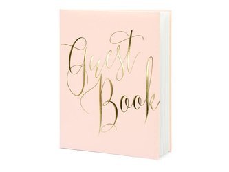 Księga Gości - Guest Book - Pudrowy róż - 20 x 24.5 cm - 22 kartki