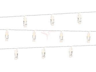 Lampki LED z klamerkami - Bezbarwne - 140cm