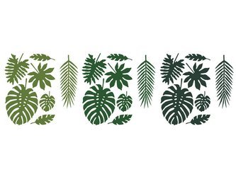 Liście tropikalne - Aloha - Dekoracja papierowa - 21 sztuk