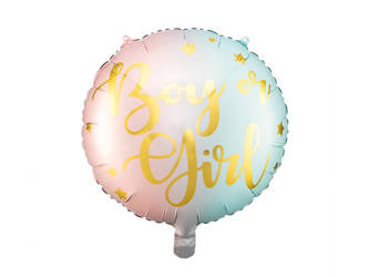 Okrągły balon foliowy - Boy or Girl - 45cm