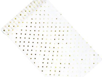 Organza z nadrukiem - Biała - Złote kropki - 0,36 x 9m
