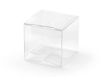 Pudełeczka kwadratowe - transparentne - 5 x 5 x 5 cm - 10 szt.