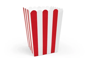 Pudełka na popcorn - mix - 7x7x12,5cm - 6 szt.