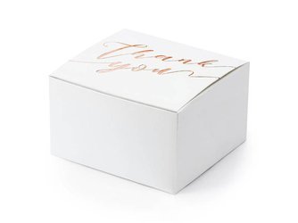 Pudełka na upominki - Thank You - Różowe Złoto - 6 x 3,5 x 5,5 cm - 10 szt.