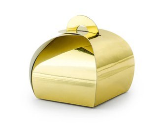 Pudełka na upominki - Złote - Metalizowane - 6 x 6 x 5,5 cm - 10 szt.
