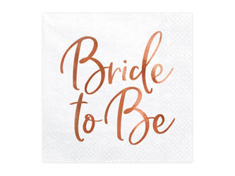 Serwetki papierowe - Bride to Be - różowe złoto - 20 sztuk