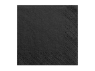 Serwetki papierowe - Czarne - 33x33cm - 20 sztuk