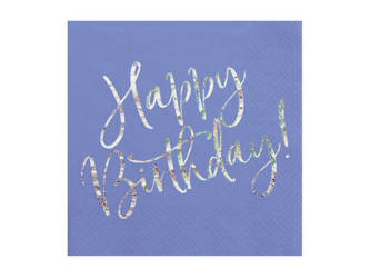 Serwetki papierowe - Happy Birthday - Granatowy - 33x33cm - 20 sztuk