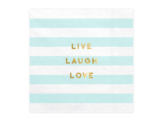 Serwetki papierowe - Live Laugh Love - Jasny niebieski - 20 sztuk
