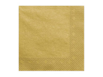 Serwetki papierowe - Złote - Metalizowane - 33x33cm - 20 sztuk