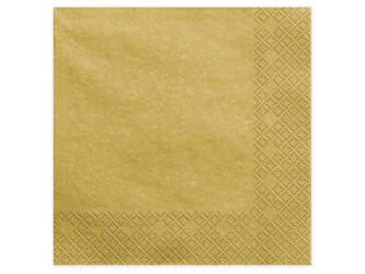 Serwetki papierowe - Złote - Metalizowane - 40x40cm - 20 sztuk