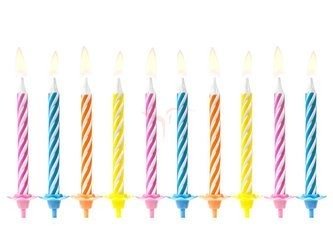 Świeczki urodzinowe - Klasyczne - Kolorowe - 6cm - 10 szt.