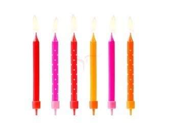 Świeczki urodzinowe - Kolorowe - Mix - 6.5 cm - 6 sztuk