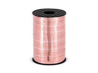 Wstążka plastikowa - Różowe złoto - Metalizowana - 5mm/225m