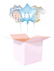 Zestaw napompowanych balonów z helem - Baby shower chłopiec